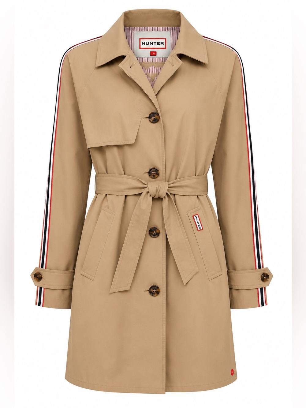 Hunter Sophia British Tan Belted Trench Coat NWT Large